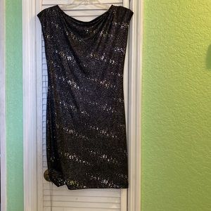 Allen B. By Allen Schwartz Woman’s Black Sparkly Backless Dress Medium